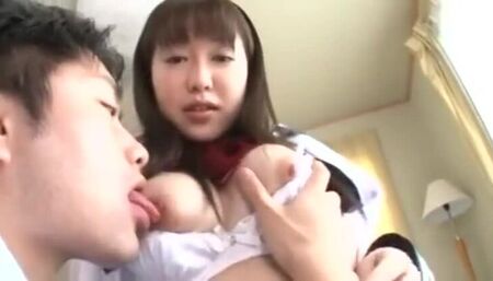 Seducing blond oriental huzzy performing in bukkake action