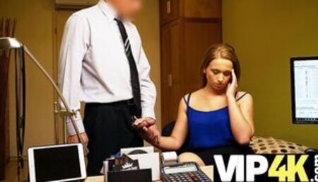 Banker is ready to help a babe if she gives something in return