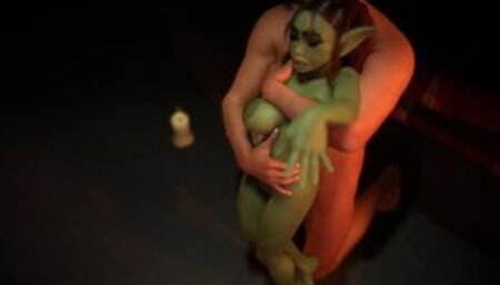 Fucking a Sexy Busty Goblin Girl Standing | 3D Porn