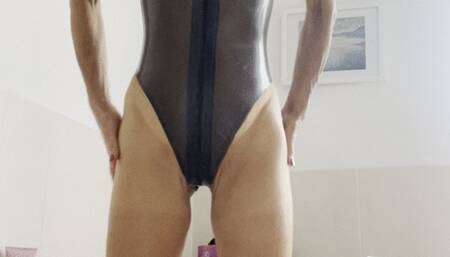latex leotard watersports pee