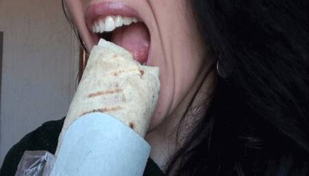 eating shawarma
