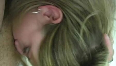 Milf neighbor giving a nice blowjob to him