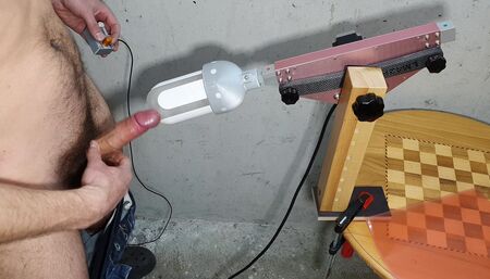 Male Hand Free Orgasm with a Fucking Machine