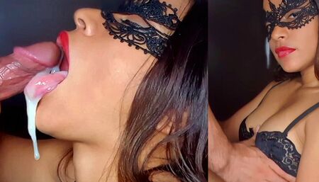 He cum like a monster(how many shots of cum did she take in her mouth?) The Best Blowjob