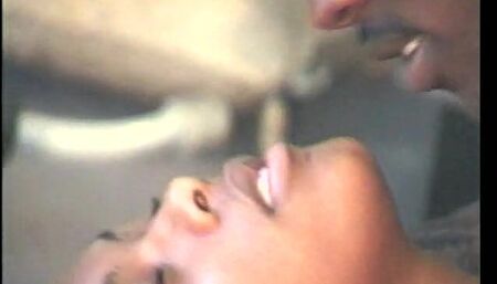 Long hair gilr opens her legs wide for black stud's pole