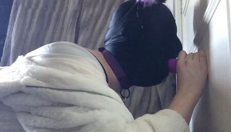 Fur tail and cute outfit.