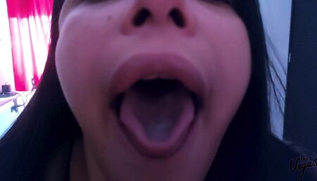 Look daddy! I swallowed it all!