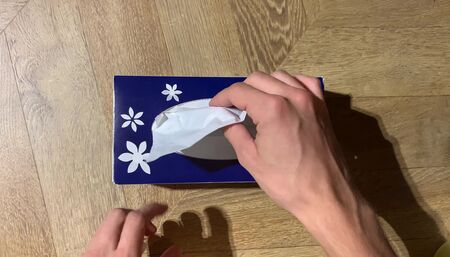 ASMR crumpling tissues