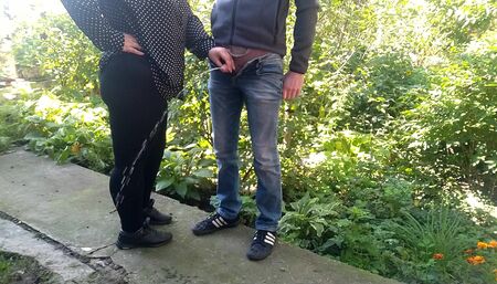 Fat ass MILF holds my dick while I enjoy peeing