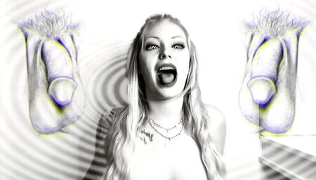 Gooning orderation! Take that dildo deeper down your throat, hungry dick slut!