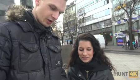 HUNT4K. Riding Cock next to her BF on the Sofa