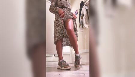 Girl masturbation in dress room