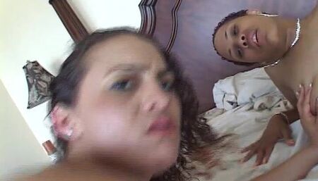 Two ladies sharing one big black cock