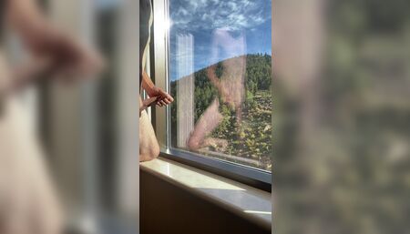 Hotel view cumshot
