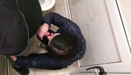 Cum shot in public toilet