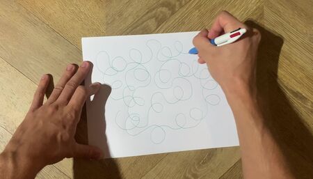 ASMR green pen writting