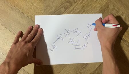 ASMR blue pen writting