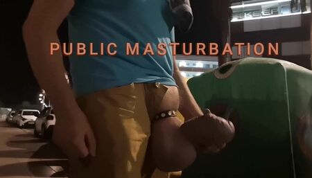 Risky wank outdoors