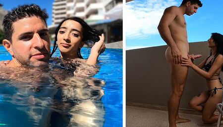 Argentinian slut is picked up from the swimming pool and fucked in her hotel room