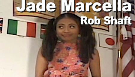 Jade Marcella & Roy L. Shaft college girl pees & spanked