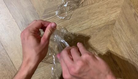 ASMR tearing transparent paper