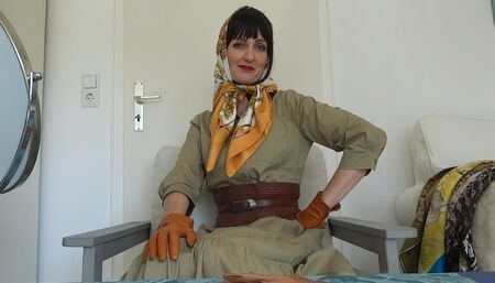 Silk scarves fitting for a safari look dress