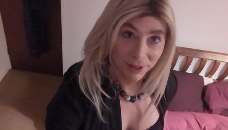 Unwinding before bed, stockings, short skirt & heels!